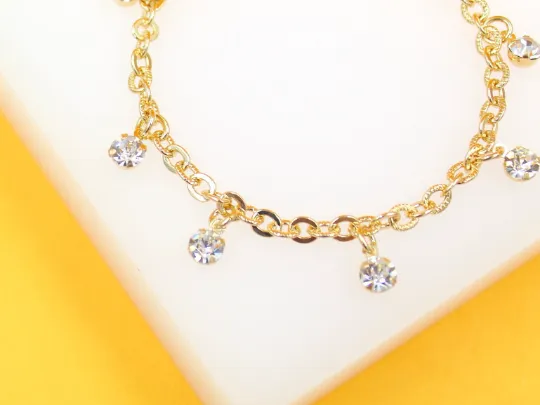 Gold Filled CZ Rolo Kids Bracelet