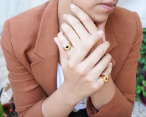 Gold HEART Ring with Red/Black Enamel