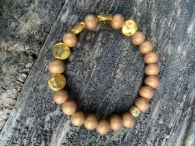 Golden Wood Beaded Bracelet