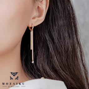 Golden Zircon Drop Earrings by Mozaiku