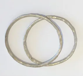 Hammered Bangle Bracelet Silver