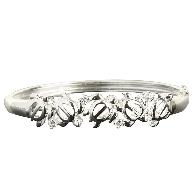 Hawaiian Jewelry 5 Honu Open Bangle