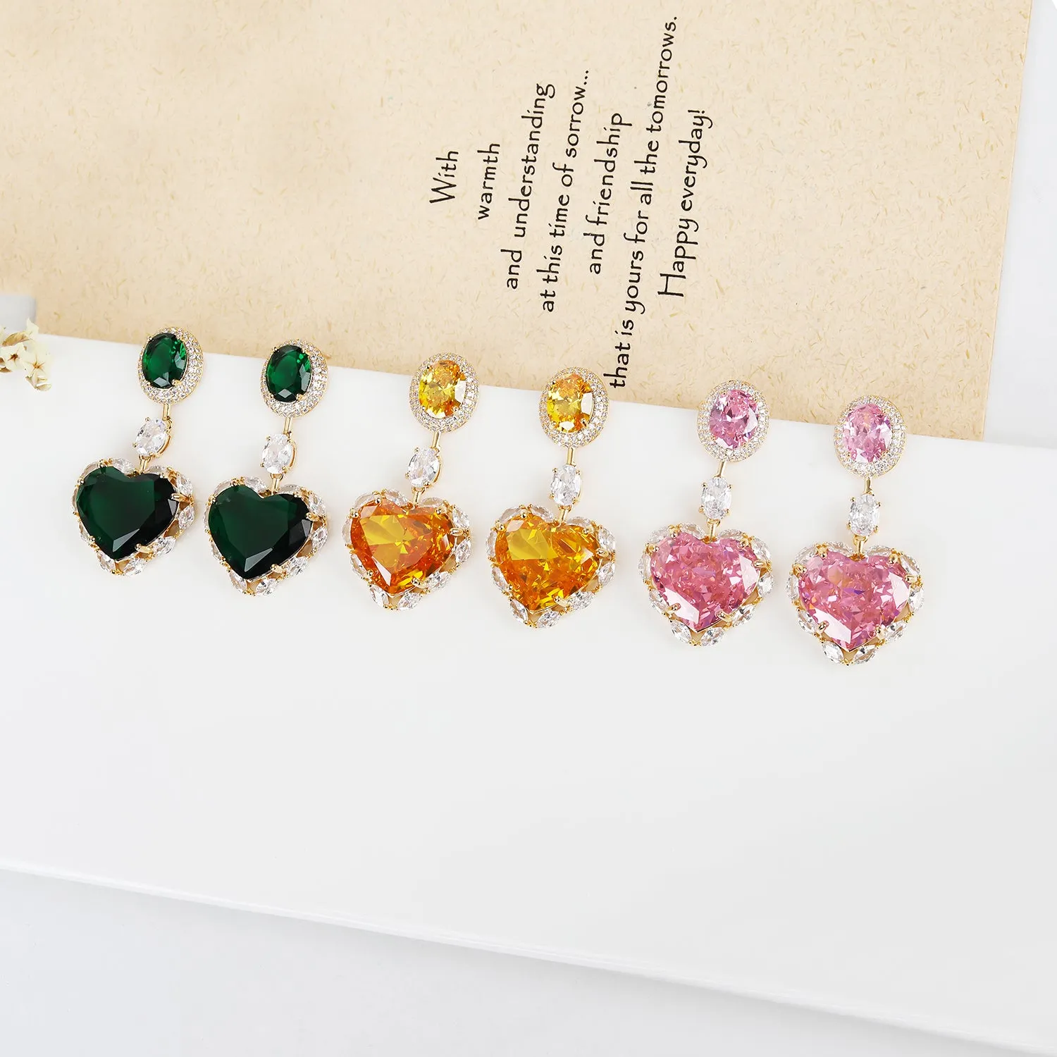 Heart Cubic Zircon Earring for Bride, Love Style Girl Accessories Jewelry CE11619