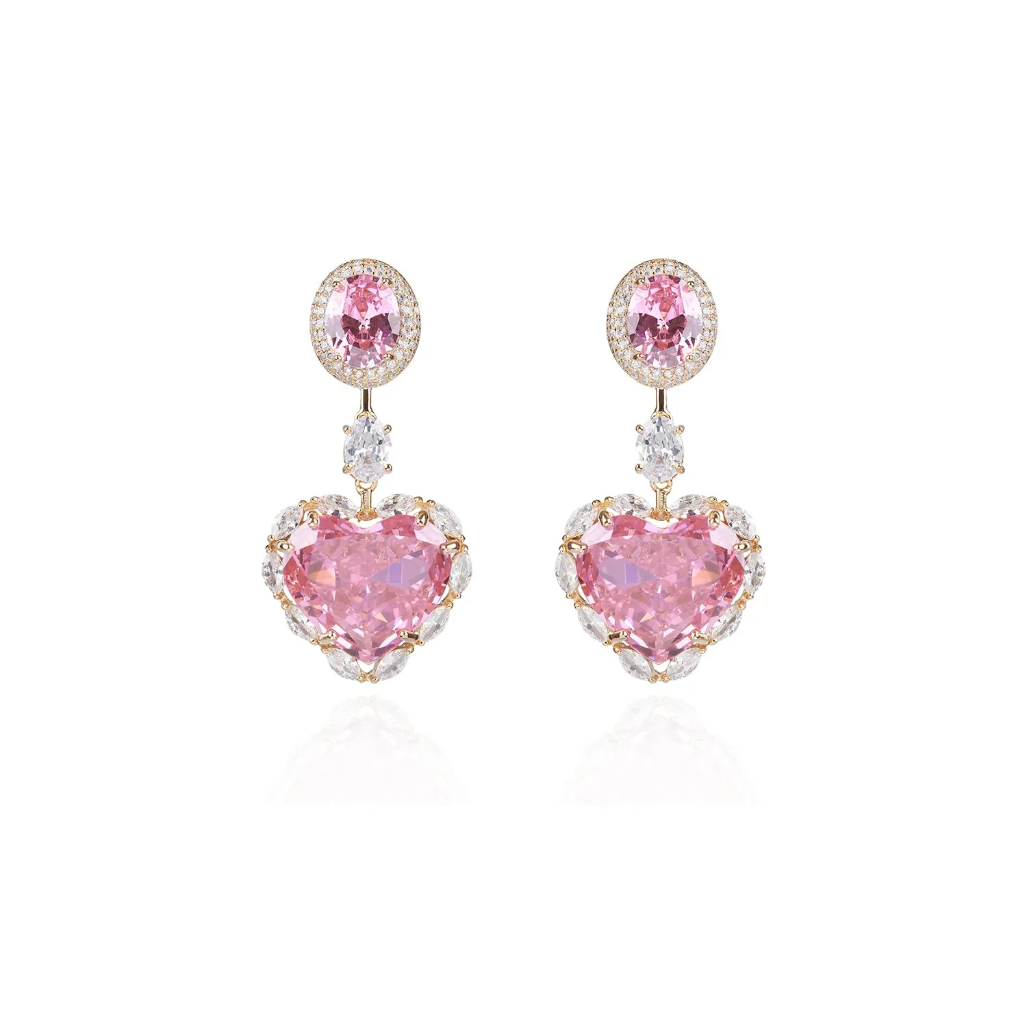 Heart Cubic Zircon Earring for Bride, Love Style Girl Accessories Jewelry CE11619