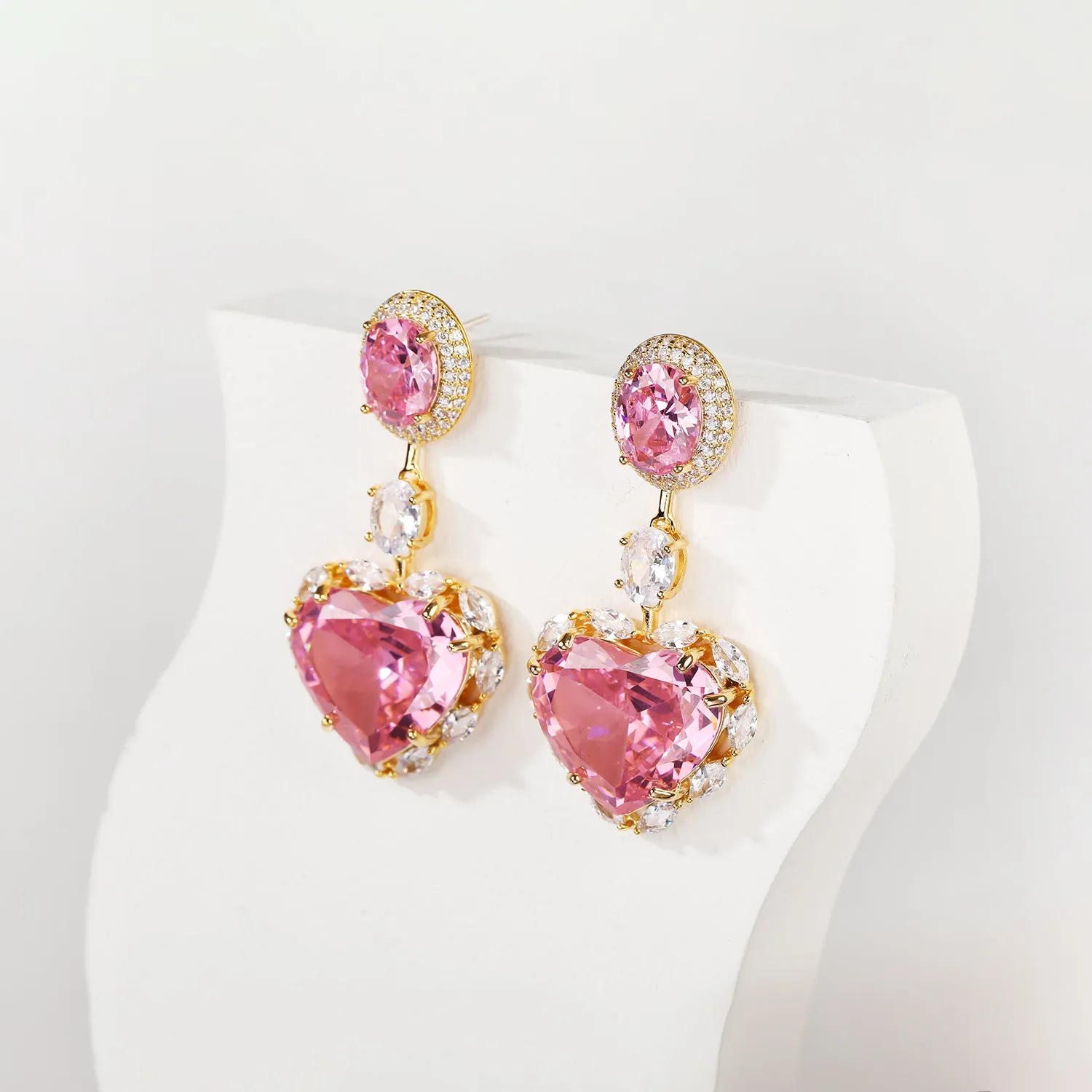 Heart Cubic Zircon Earring for Bride, Love Style Girl Accessories Jewelry CE11619