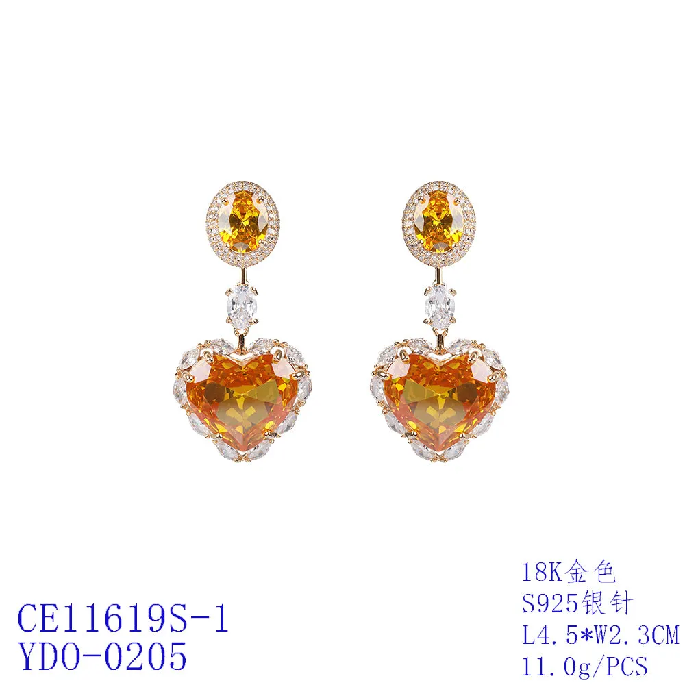 Heart Cubic Zircon Earring for Bride, Love Style Girl Accessories Jewelry CE11619