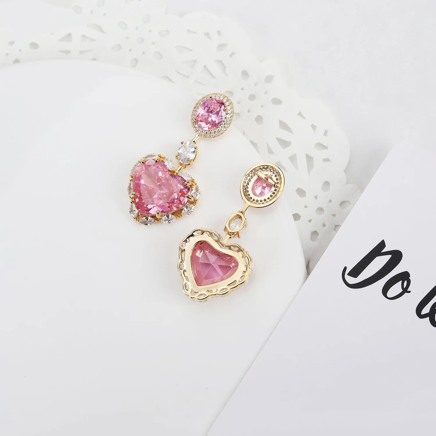 Heart Cubic Zircon Earring for Bride, Love Style Girl Accessories Jewelry CE11619