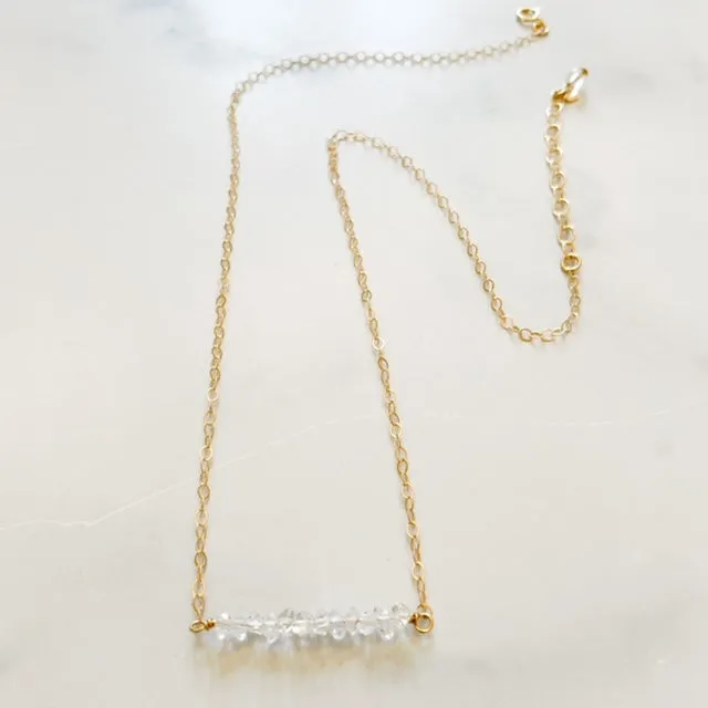Herkimer Diamond Bar Necklace