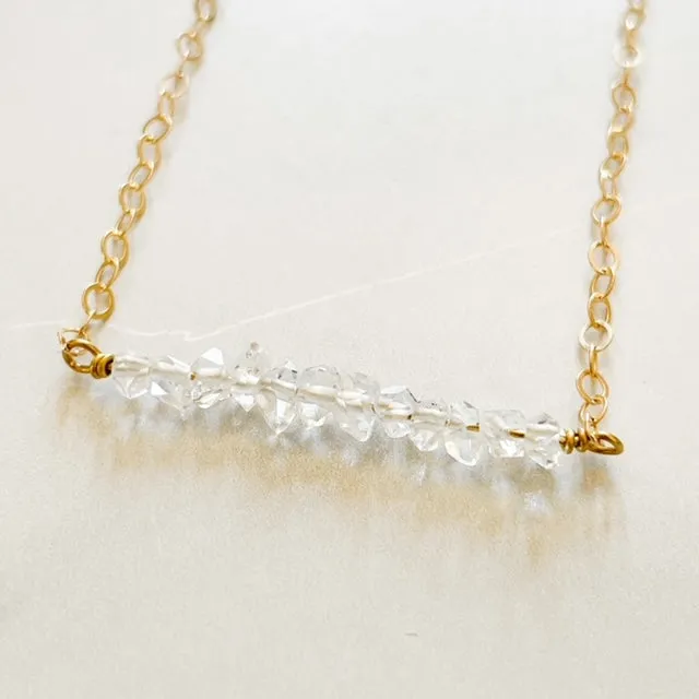 Herkimer Diamond Bar Necklace