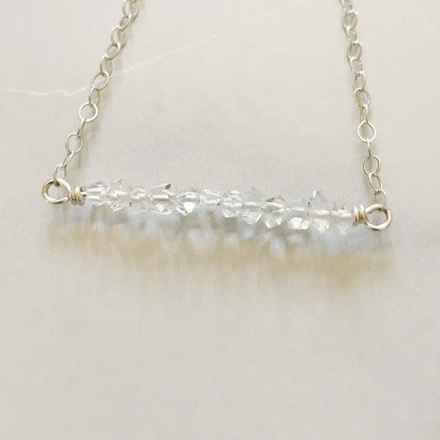 Herkimer Diamond Bar Necklace
