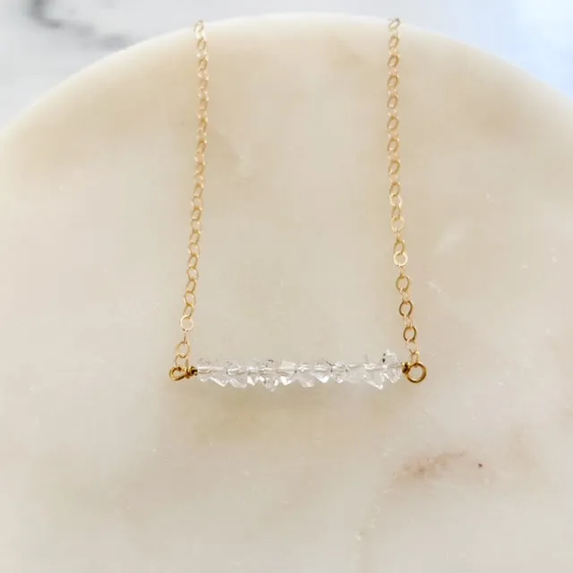 Herkimer Diamond Bar Necklace