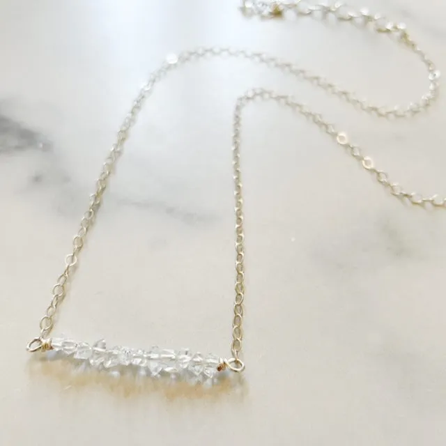 Herkimer Diamond Bar Necklace