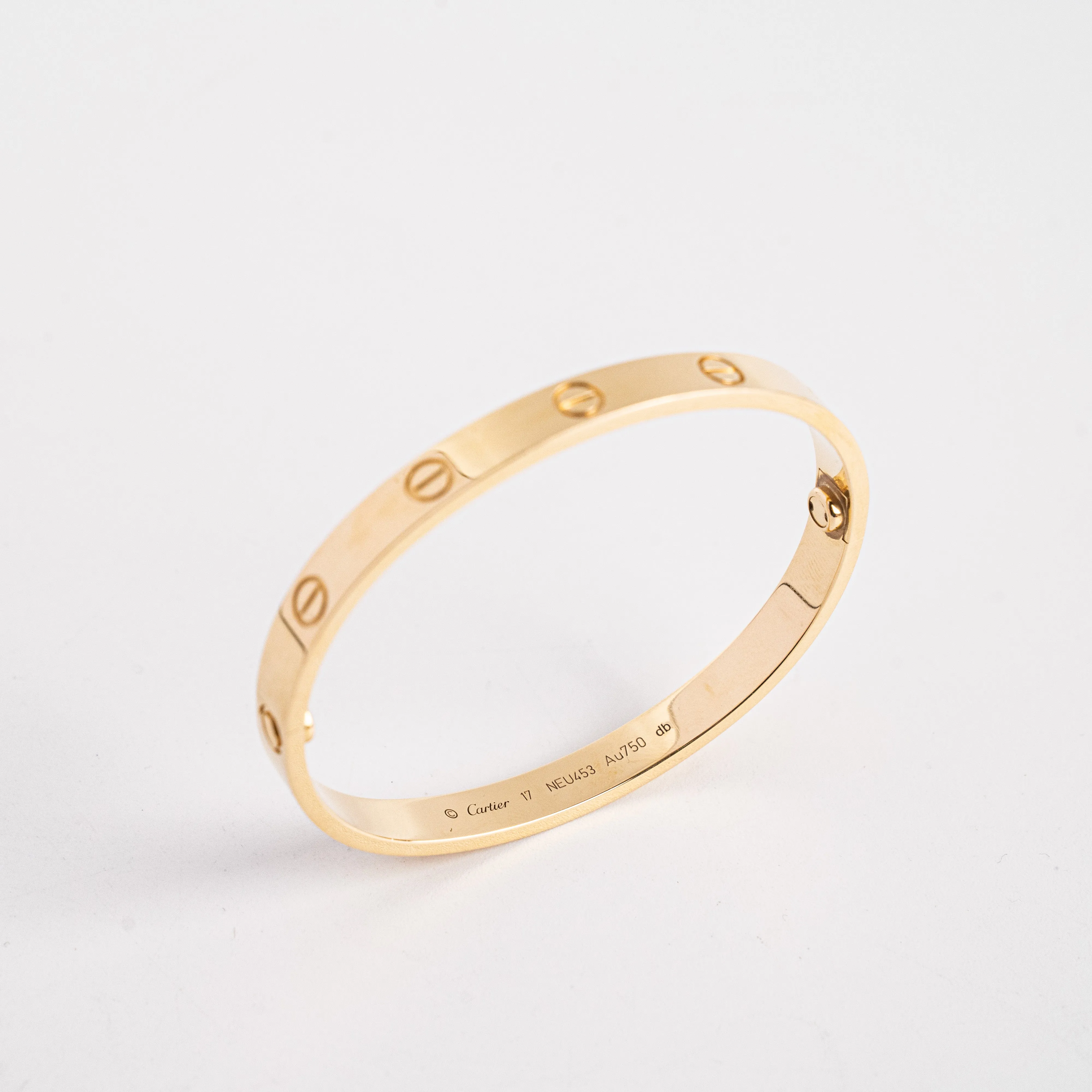 Hold BCCartier Love Bracelet Size 17 Yellow Gold