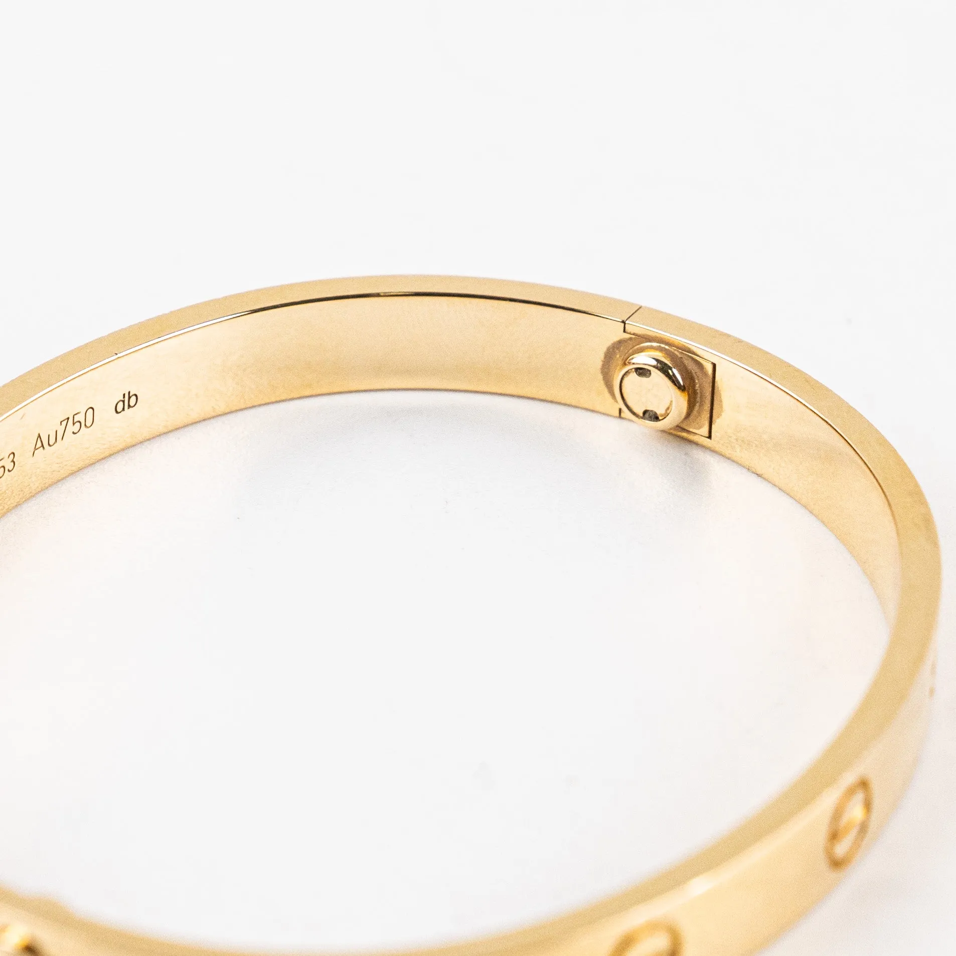 Hold BCCartier Love Bracelet Size 17 Yellow Gold