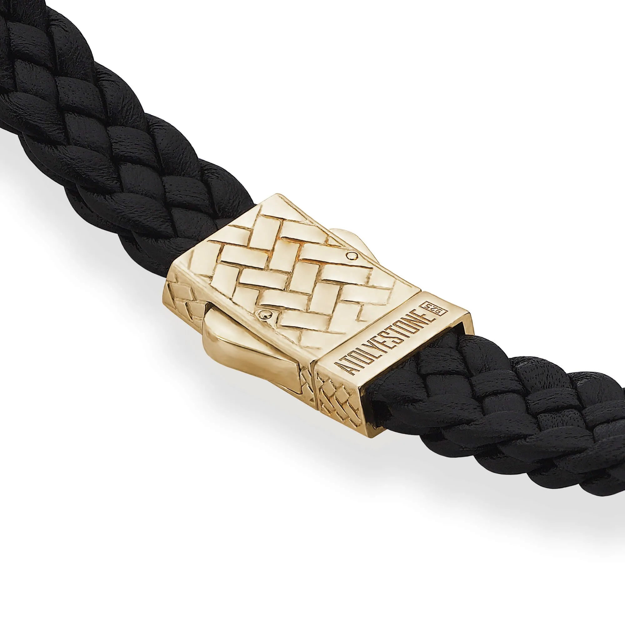 Iconic Elements Leather Bracelet in Silver