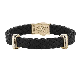 Iconic Elements Leather Bracelet in Silver