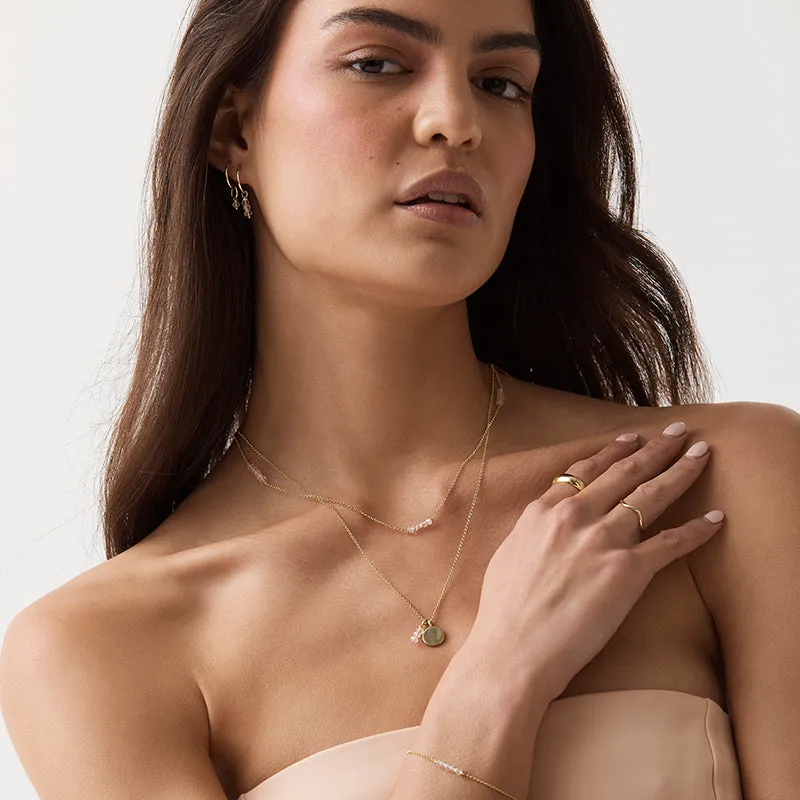 INFINITE LOVE OPEN HOOP | ROSE QUARTZ