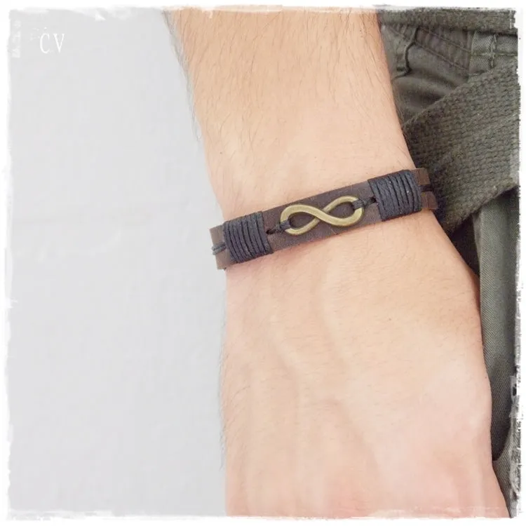 Infinity Leather Bracelet