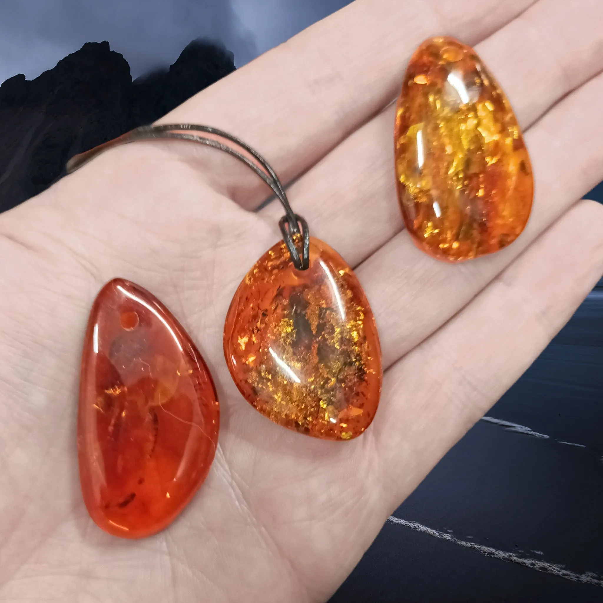 Large Amber Amulet Pendant