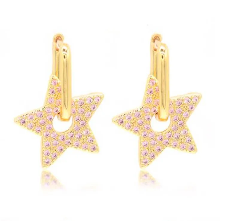 Large Pavé Star Rectangle Huggies