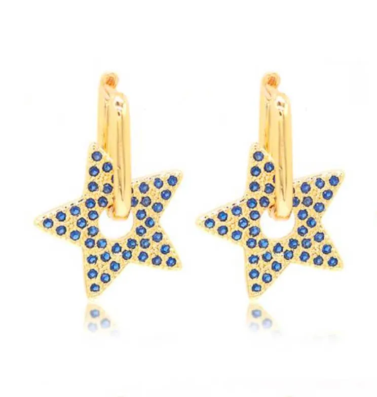 Large Pavé Star Rectangle Huggies
