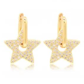 Large Pavé Star Rectangle Huggies
