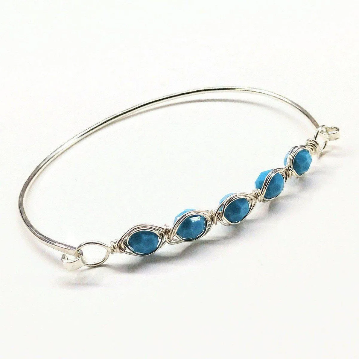 Larger Oval Shaped Swarovski Crystal Bar Bangle Bracelet
