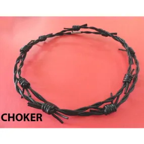Leather Barbed Wire Choker