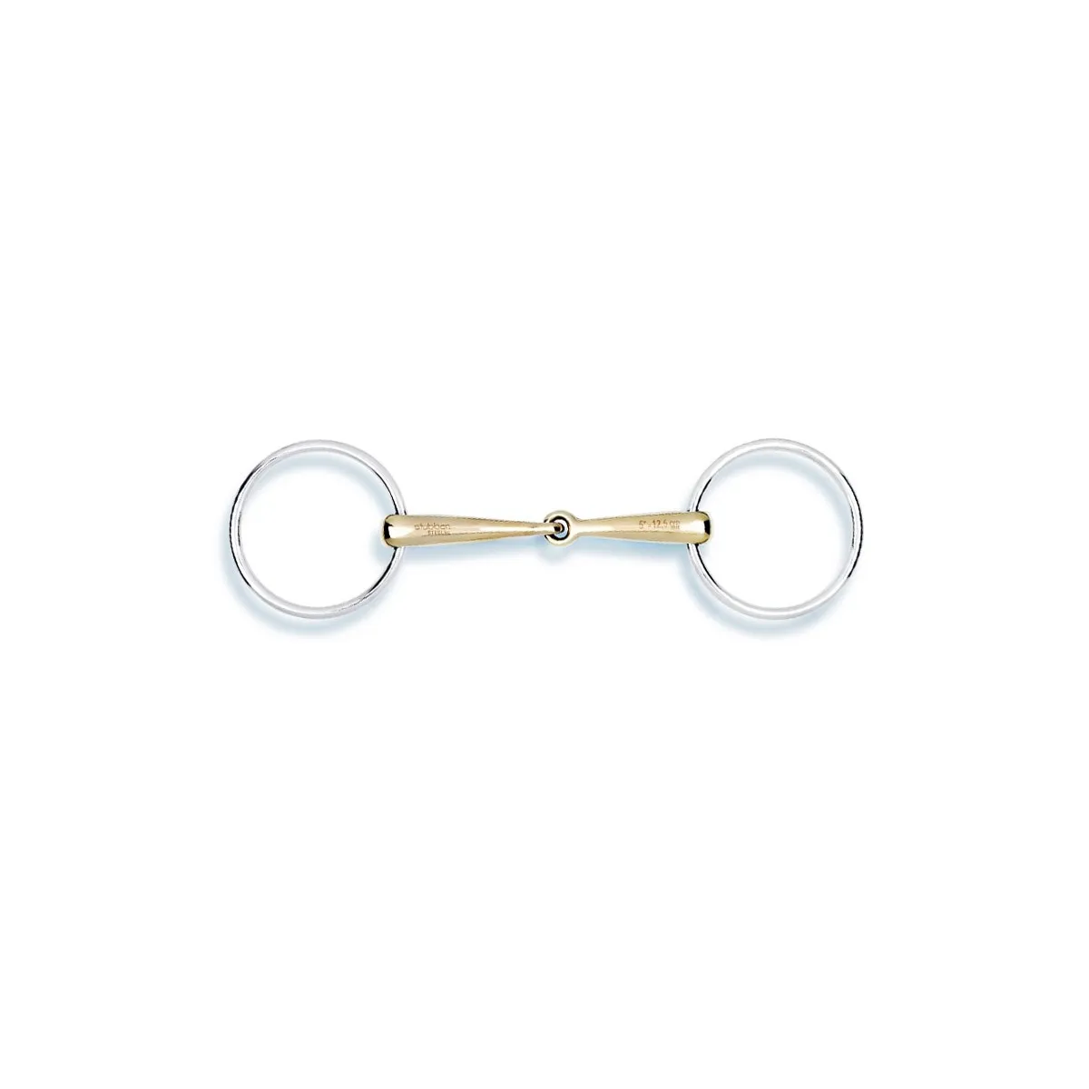 LOOSE RING SNAFFLE DOUBLE BROKEN STUBBEN INOX BRASS