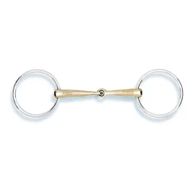 LOOSE RING SNAFFLE DOUBLE BROKEN STUBBEN INOX BRASS