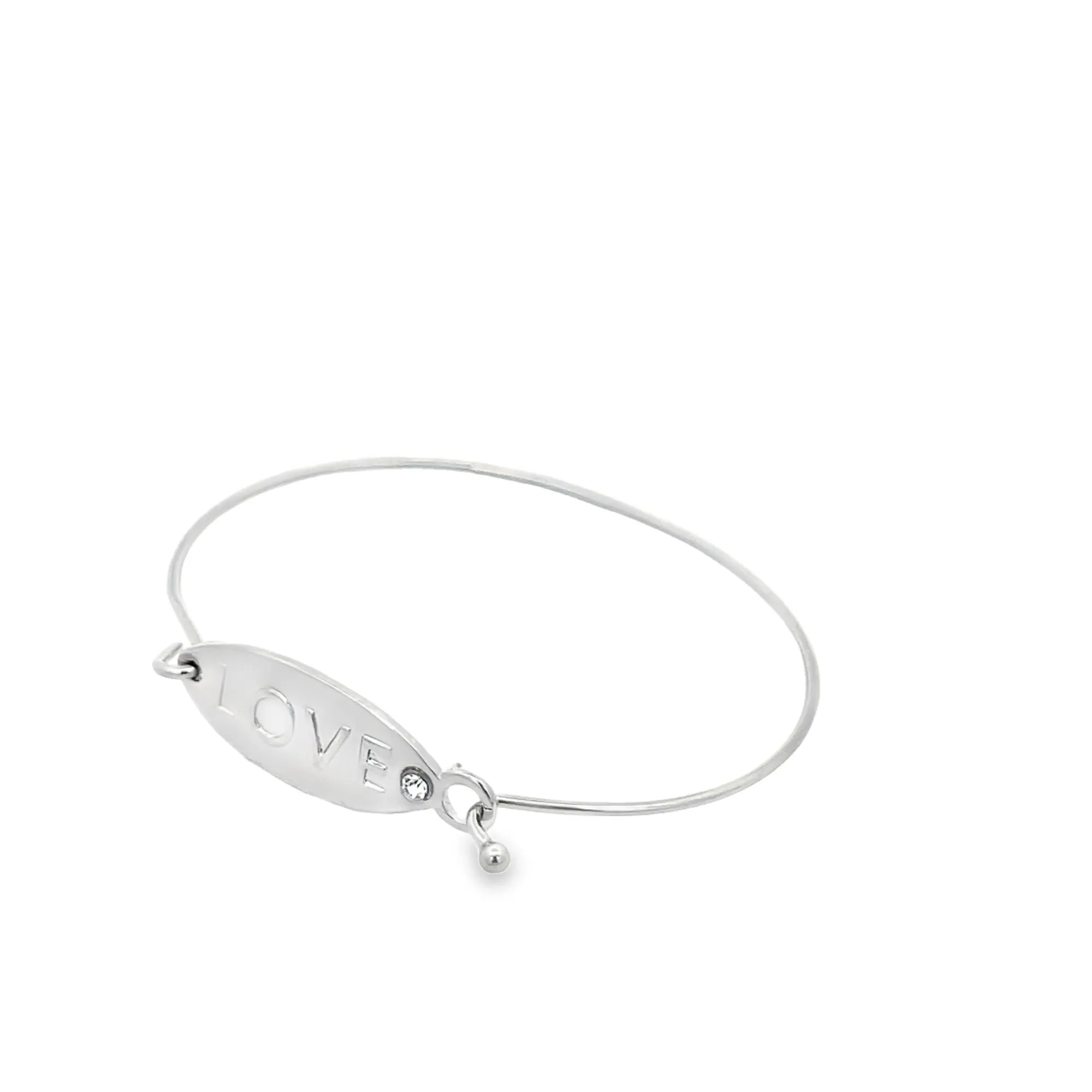 Love Buckle Bangle Bracelet With Cz Stone (B25)