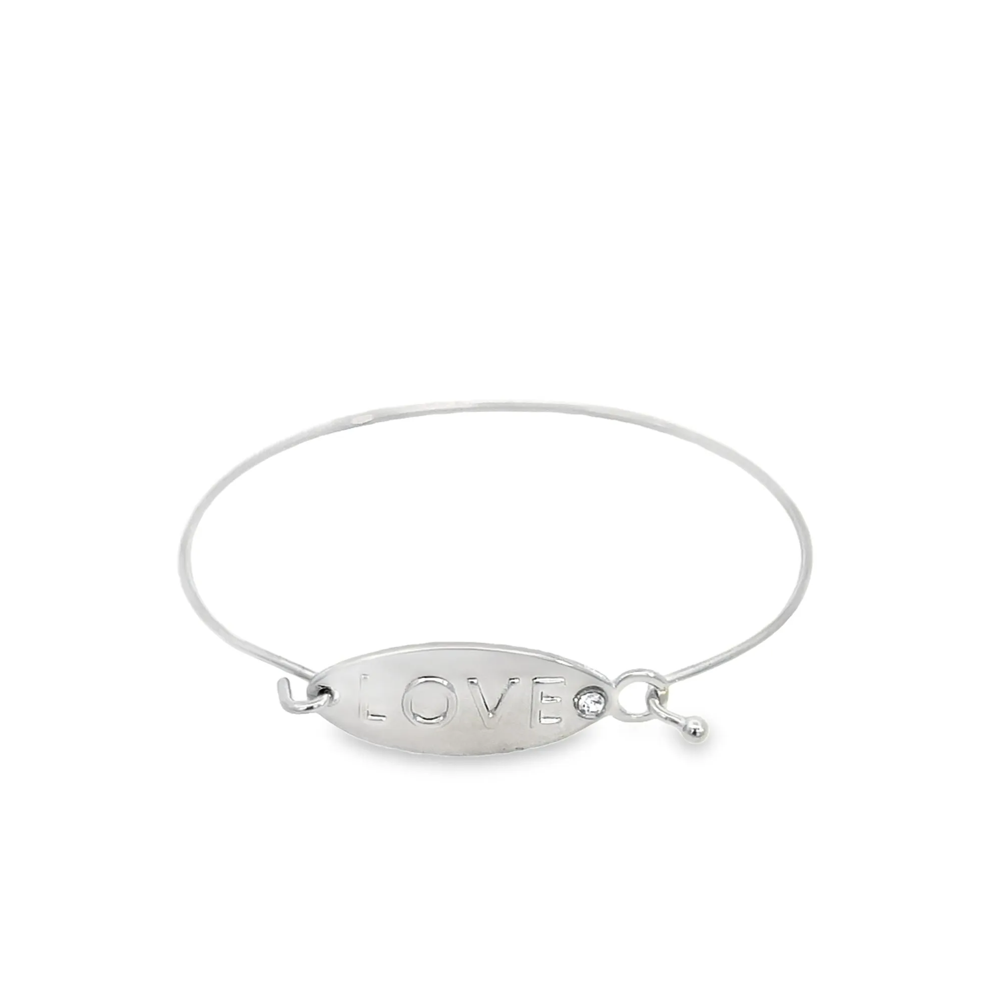 Love Buckle Bangle Bracelet With Cz Stone (B25)
