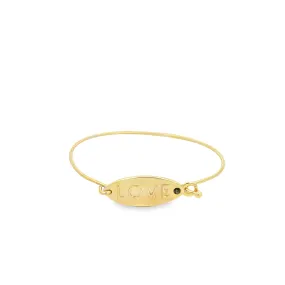 Love Buckle Bangle Bracelet With Cz Stone (B25)