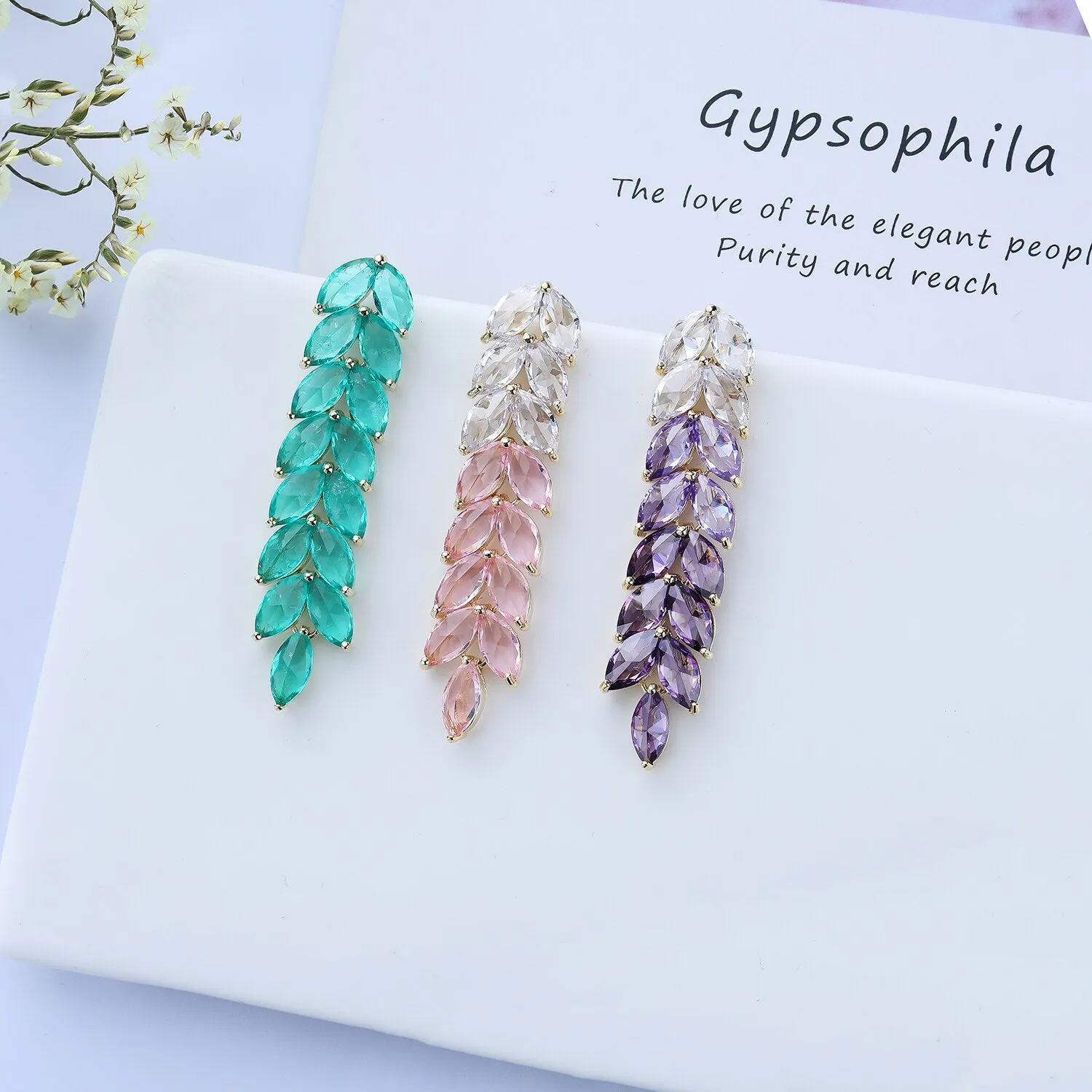 Luxury Cubic Zircon CZ Earrings,Chains Style Birthday Party Wedding Gift Fine New Jewelry CE11152