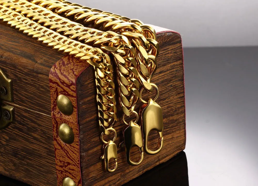 Luxury weddings jewelry 18K Gold plated bracelet men gold plated chain bracelet jewelry men's bracelet chain