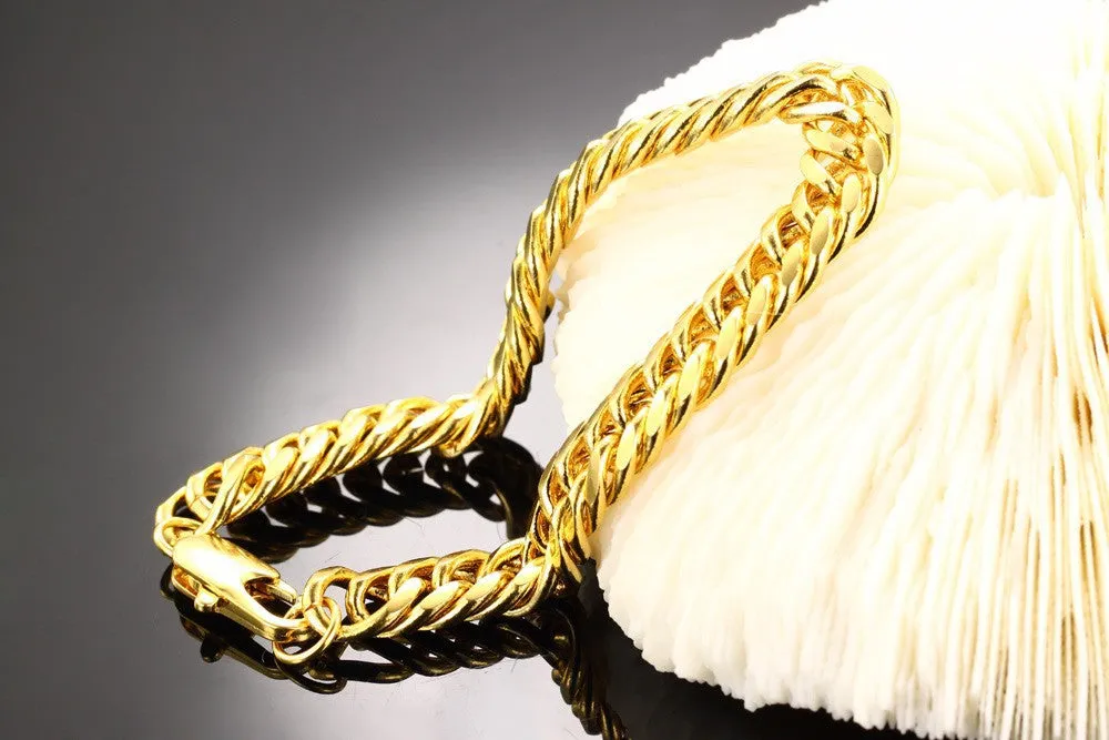 Luxury weddings jewelry 18K Gold plated bracelet men gold plated chain bracelet jewelry men's bracelet chain