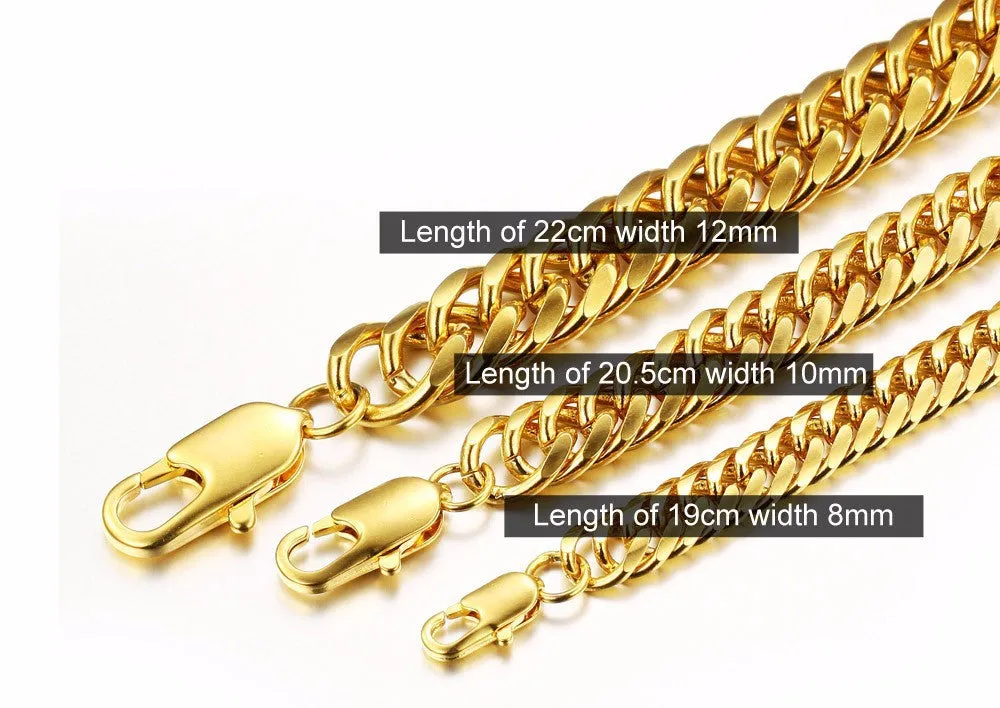 Luxury weddings jewelry 18K Gold plated bracelet men gold plated chain bracelet jewelry men's bracelet chain