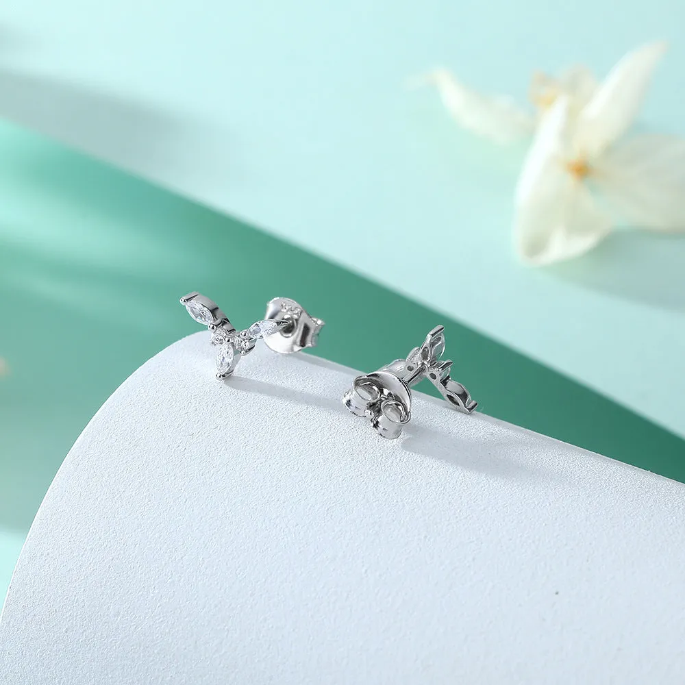 Marquise Zircon Y-shape Silver Studs Earrings for Women