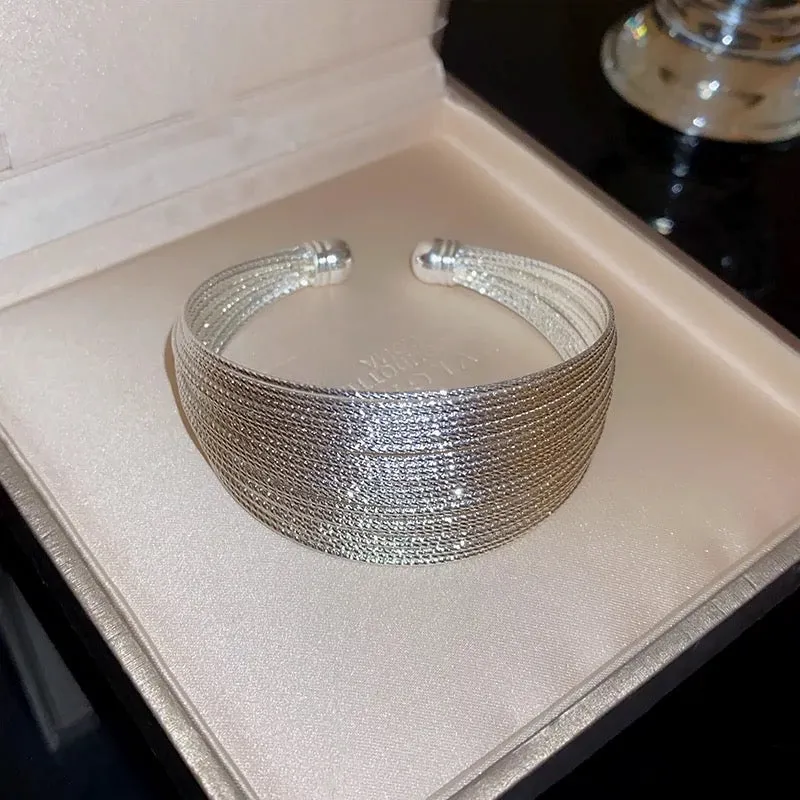 Metal alloy bracelet in gold silver color