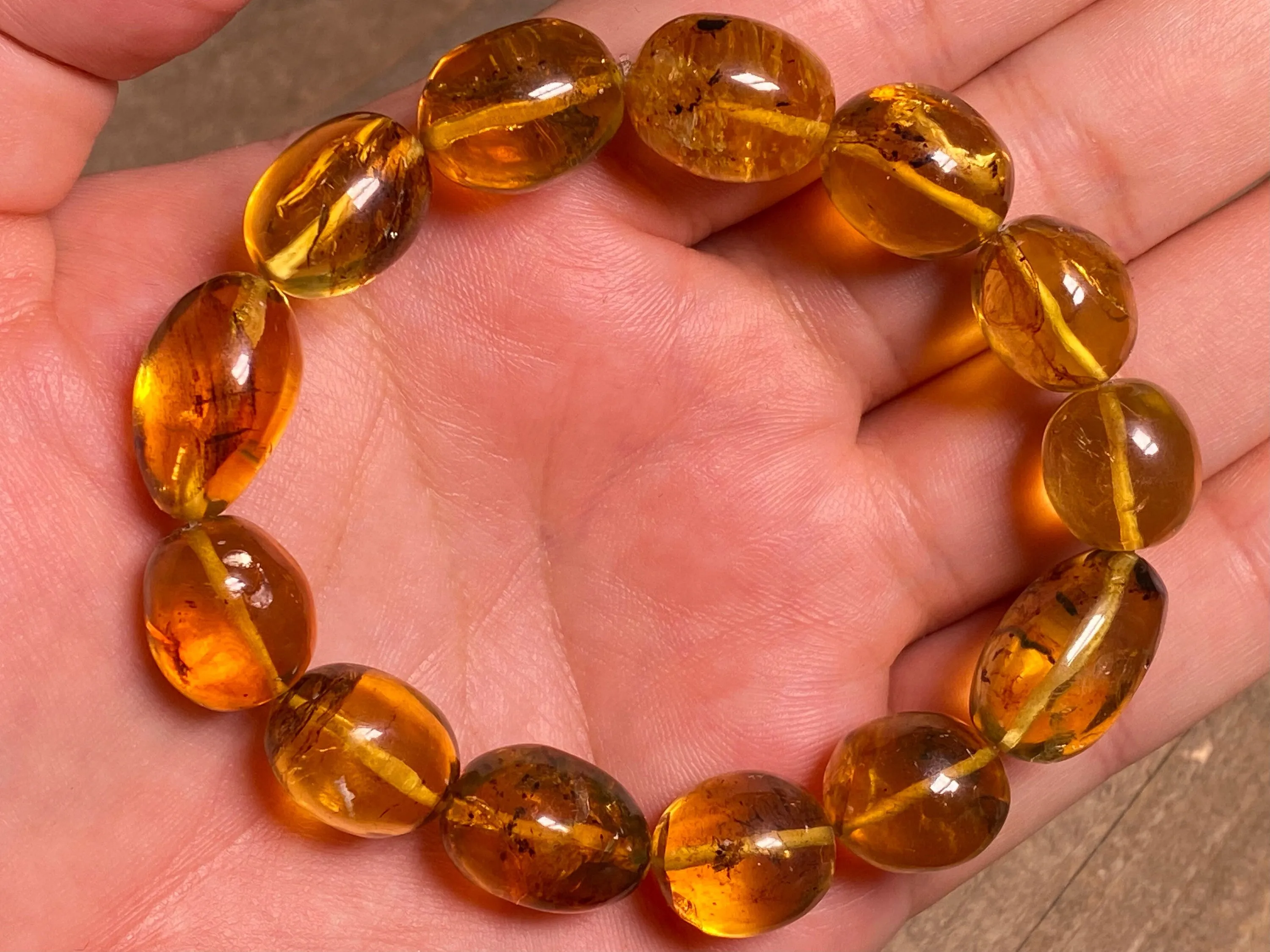 Mexican AMBER Crystal Bracelet - Beaded Bracelet, Handmade Jewelry, Healing Crystals and Stones, 48234