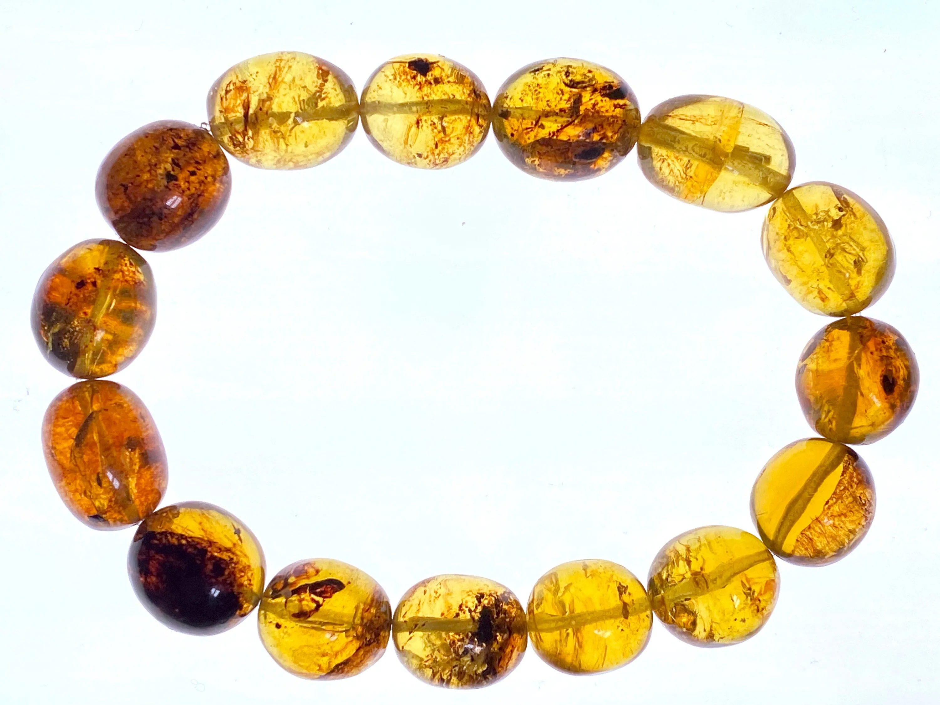 Mexican AMBER Crystal Bracelet - Beaded Bracelet, Handmade Jewelry, Healing Crystals and Stones, 48249