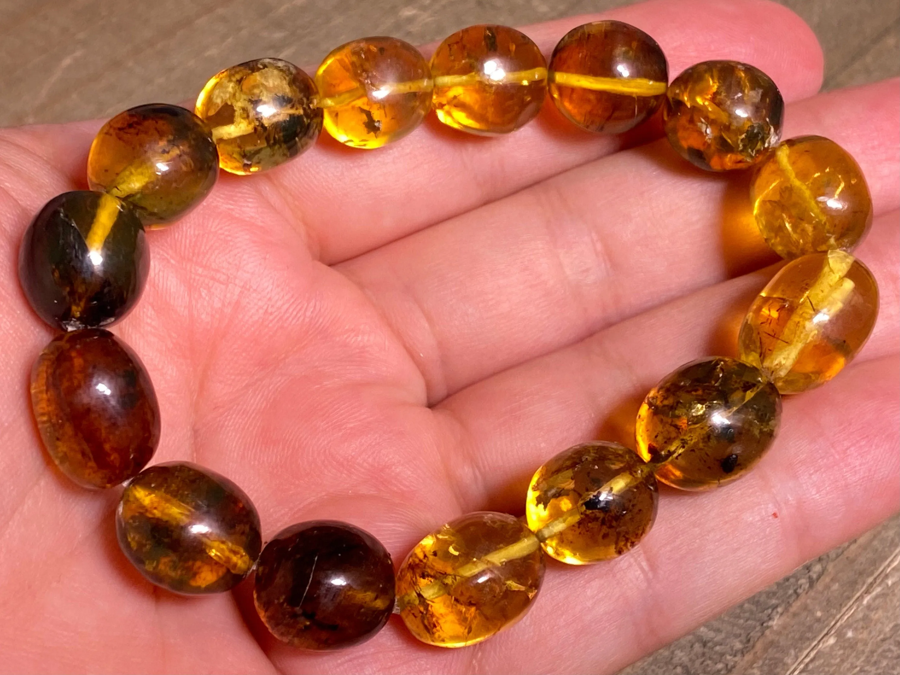 Mexican AMBER Crystal Bracelet - Beaded Bracelet, Handmade Jewelry, Healing Crystals and Stones, 48249
