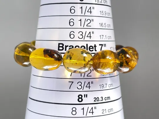 Mexican AMBER Crystal Bracelet - Beaded Bracelet, Handmade Jewelry, Healing Crystals and Stones, 48436