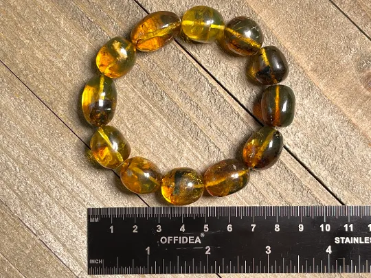 Mexican AMBER Crystal Bracelet - Beaded Bracelet, Handmade Jewelry, Healing Crystals and Stones, 48436
