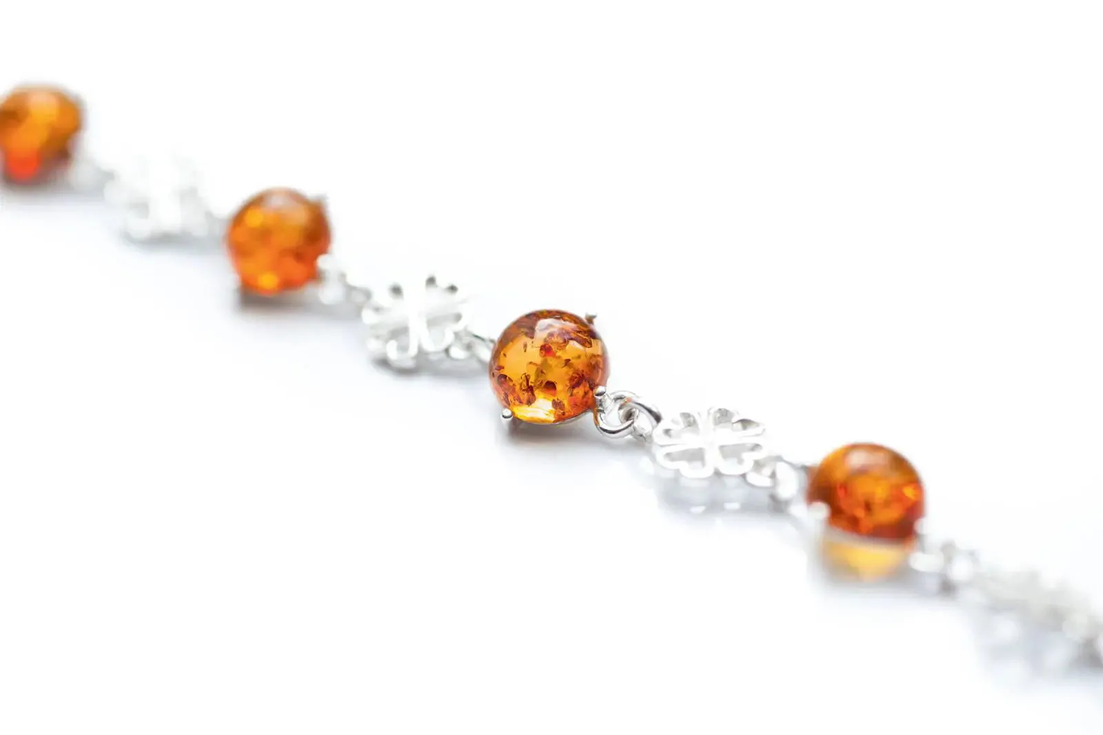 Minimal Heart Amber Bracelet