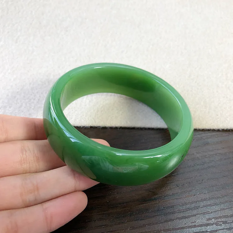 Natural Jade Bangle Nephrite Bangle Internal Diameter 59.3mm NBE003