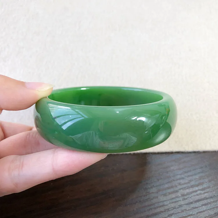Natural Jade Bangle Nephrite Bangle Internal Diameter 59.3mm NBE003