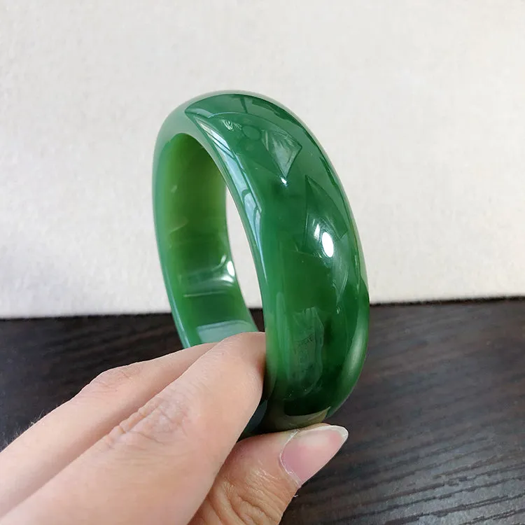 Natural Jade Bangle Nephrite Bangle Internal Diameter 59.3mm NBE003