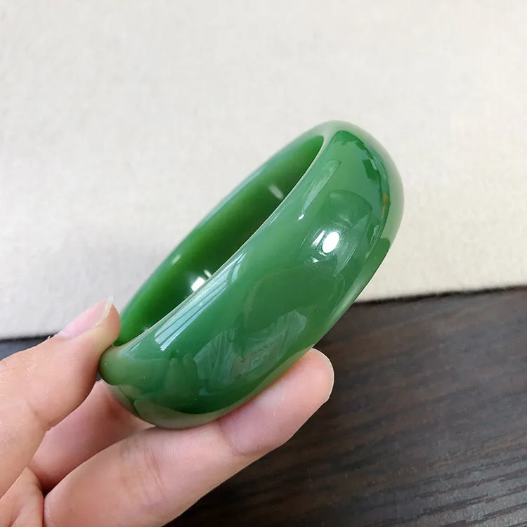 Natural Jade Bangle Nephrite Bangle Internal Diameter 59.3mm NBE003