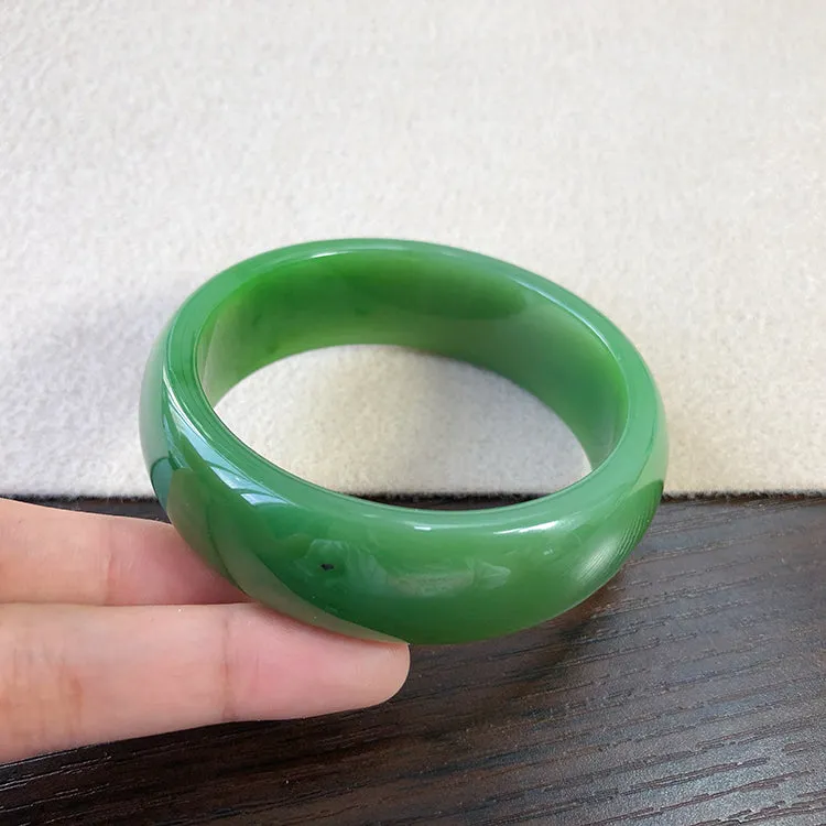 Natural Jade Bangle Nephrite Bangle Internal Diameter 59.3mm NBE003